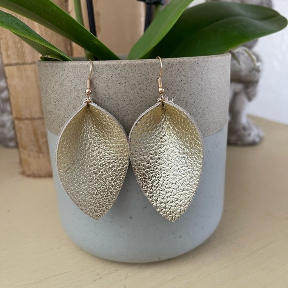 Leather Earrings 3 Pairs Handmade - Picture 2 of 5